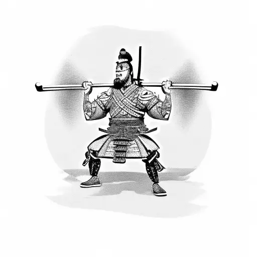 Samurai Warrior Lifting Weights