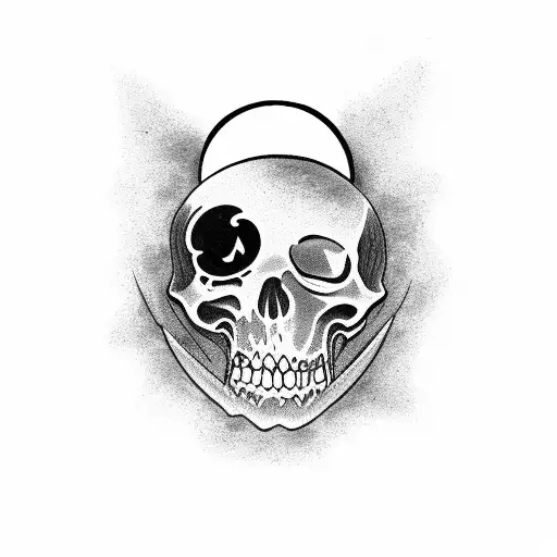 Grim Reaper In A Graveyard With A Full Moon