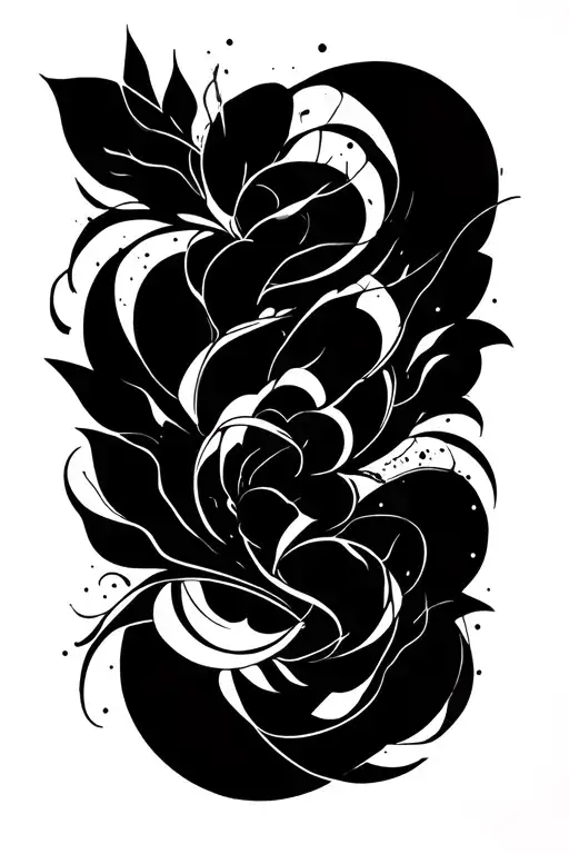 Abstract Blackout Forearm Half Sleeve