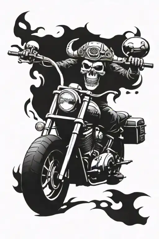 Skull And Chopper Motorcycle
