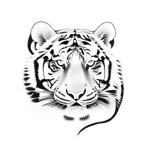 Tiger In A Traditional Japanese Landscape