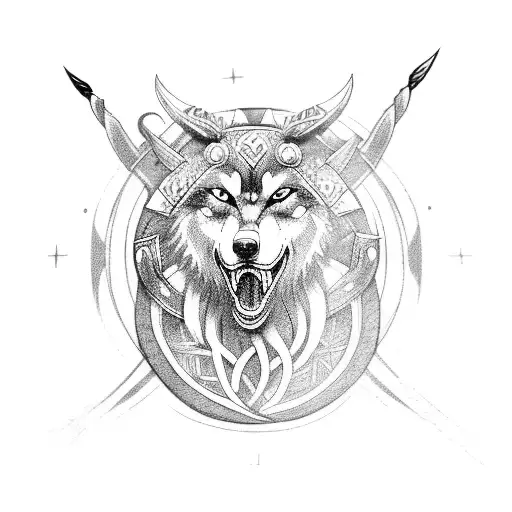 A Mystical Viking God Surrounded By Wolf Spirits