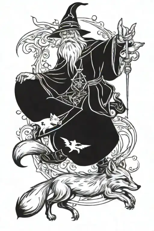 Wizard And Fox Full Body