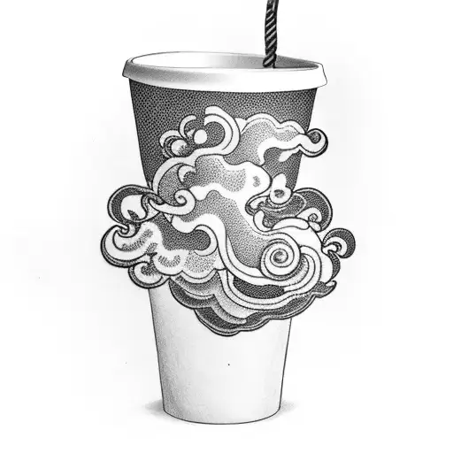 A Coffee Cup Filled With Swirling Clouds Of Color