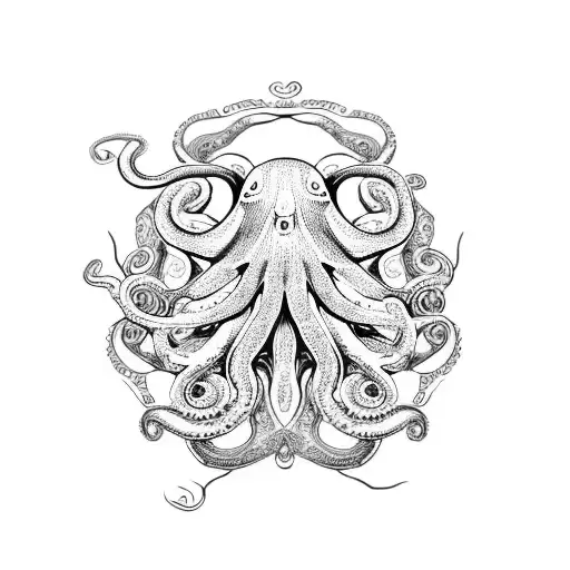 A Mesmerizing Octopus With Intricate Dotwork Details