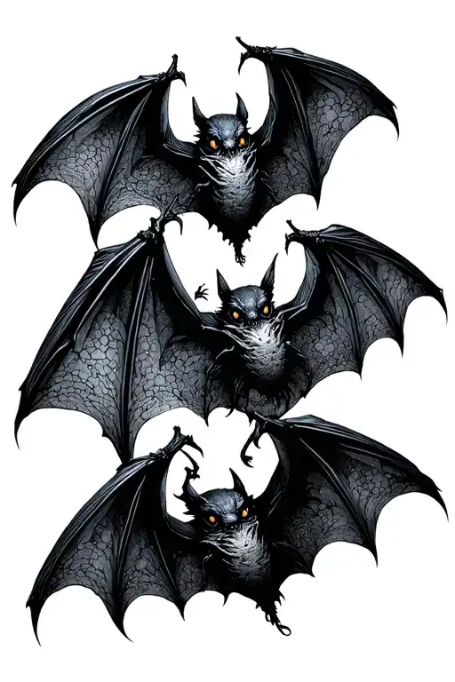Creepy Bats Flying