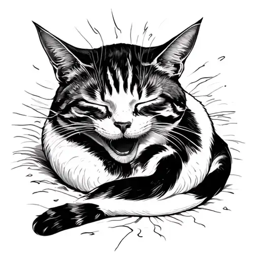 Dead Cat Sleeping Figure Surrounded