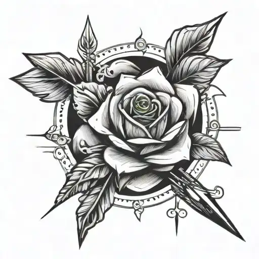 Arrow With A Rose Of Winds