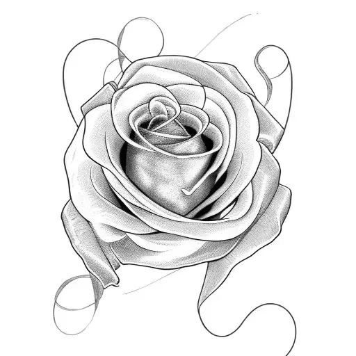 Breast Cancer Ribbon Rose