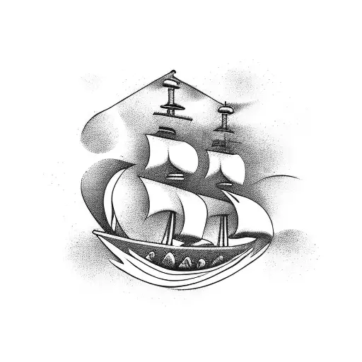 Pirate Ship With Waves