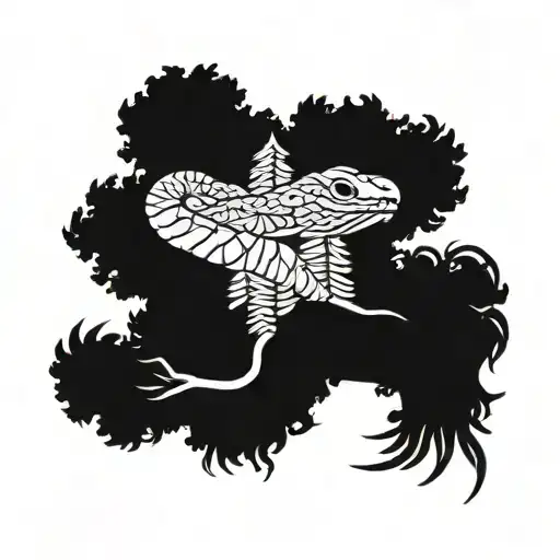 Black Mamba Near A Pine Tree