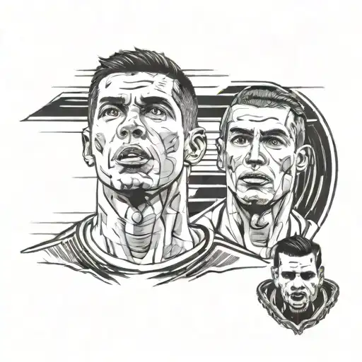 Cristiano Ronaldo And Eminem Face Portrait