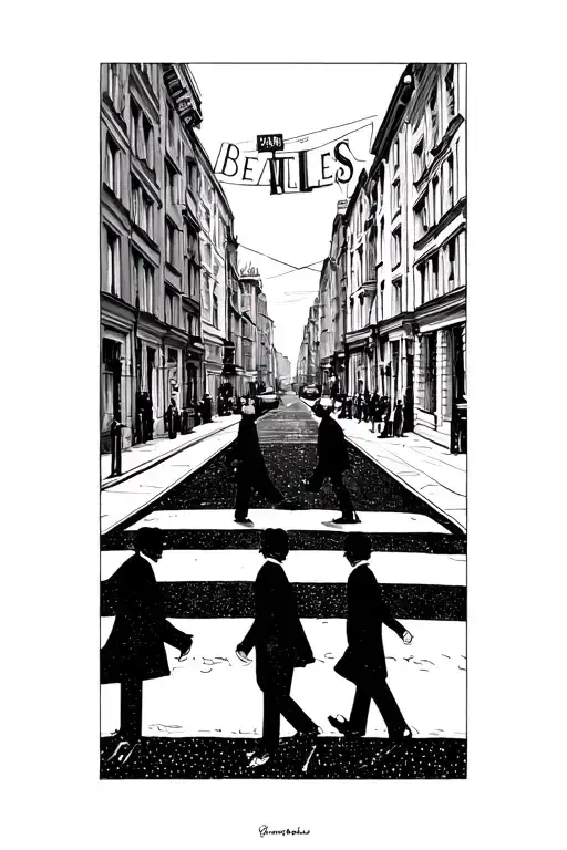 Single Line Drawing The Beatles Abbey Road