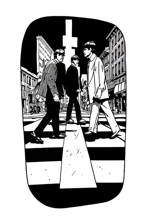 Single Line Drawing The Beatles Abbey Road Crossing