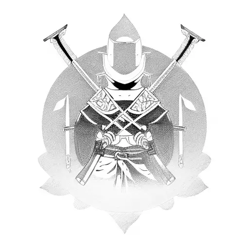 A Fierce Samurai Warrior Wielding A Katana