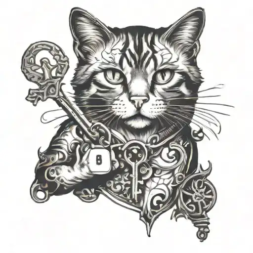 Cat With A Key Entry On The Chest