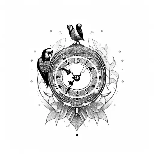 Clock With Parrot