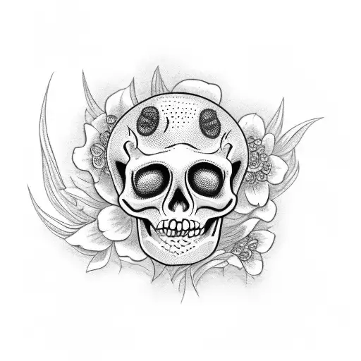 Skeleton With Flowers Spine