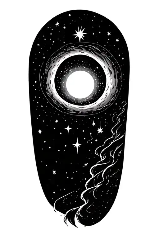 A Black Hole Swallowing A Star Passing