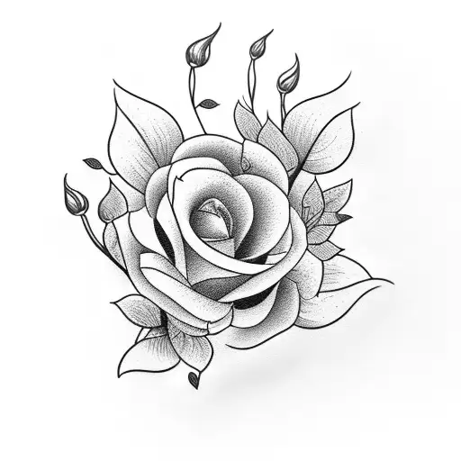 A Stylized Coffee Cup Surrounded By Blooming Roses