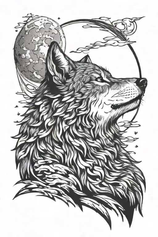 Wolf Howling At The Moon
