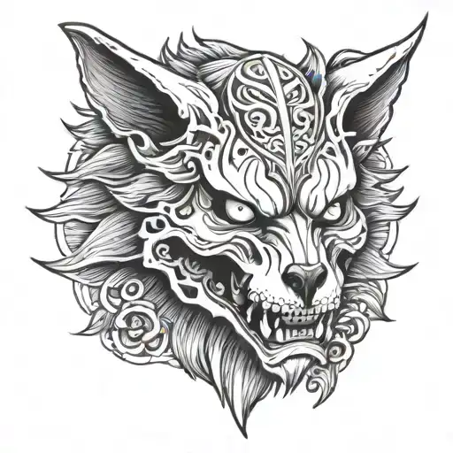 Wolf Samurai Skull