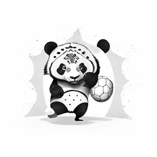 A Panda Playing Soccer With The Borussia Dortmund Team