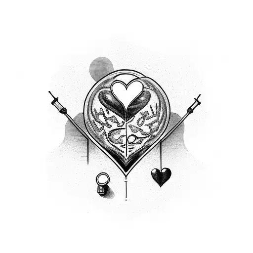 Hourglass With Brain And Realistic Heart