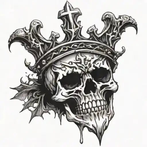 Thorn Crown Anround Wrist With Nail Cross