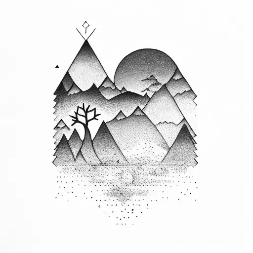 Mountain Trees Water