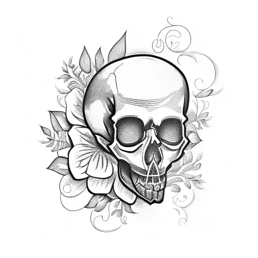 Skull In Flower