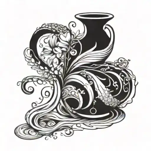 Black Mamba Vase Pouring Water