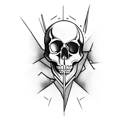 A Skull With Intricate Drawings And Symbols Representing Different Historical Eras