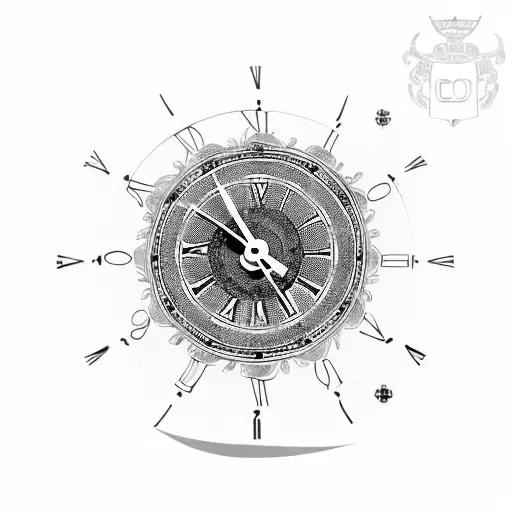 A Clock With A Motorcycle Wheel As A Dial And Roman Numerals