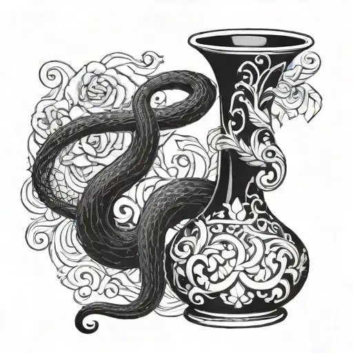 Black Mamba Emerging From Vase