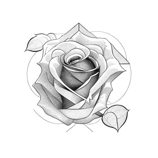 Rose With Mountain Landscape