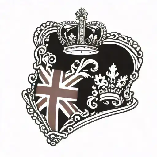 British Crown English Flag Sign Effy