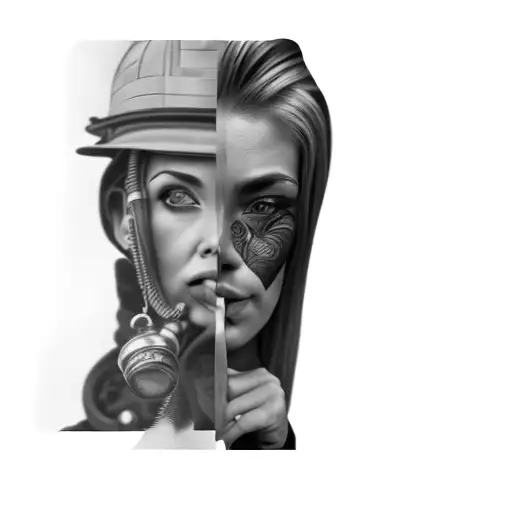 A Woman And A Firefighter