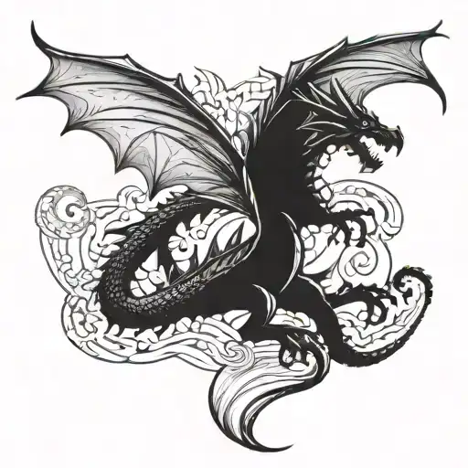 Wrap Around Midevil Dragon Flying