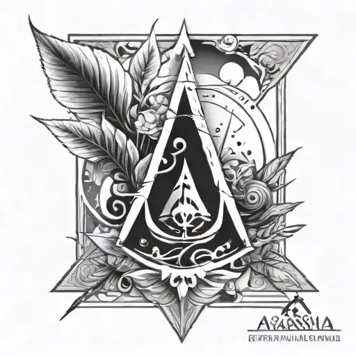A Combination Of Two Logos - Assassin Creed And The Konoha Leaf Village From Naruto
