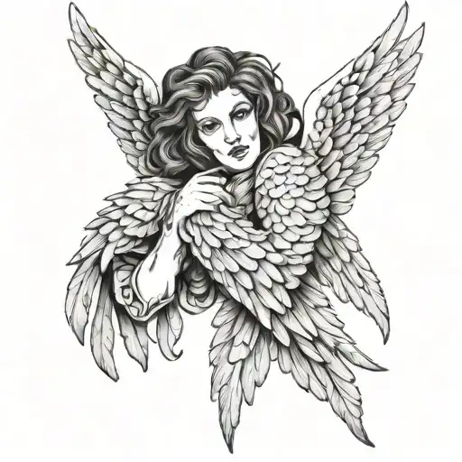 Angel Wings With Hands Under