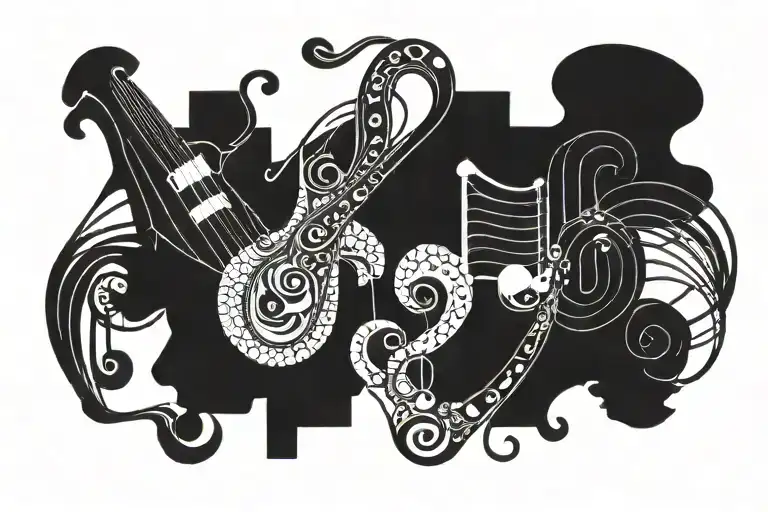 Music Pattern Design For Side Of Head