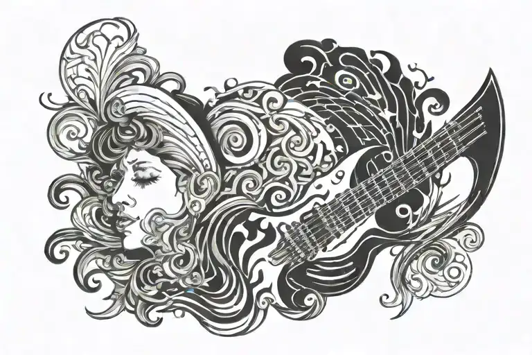 Music Travel Design For Side Of Head