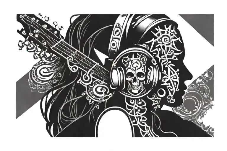 Music Travel Design For Side Of Head