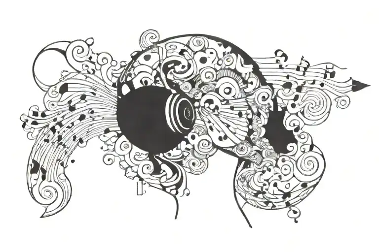 Music Travel Design For Side Of Head