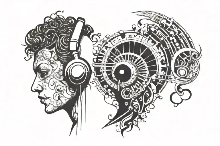 Music Travel Design For Side Of Head