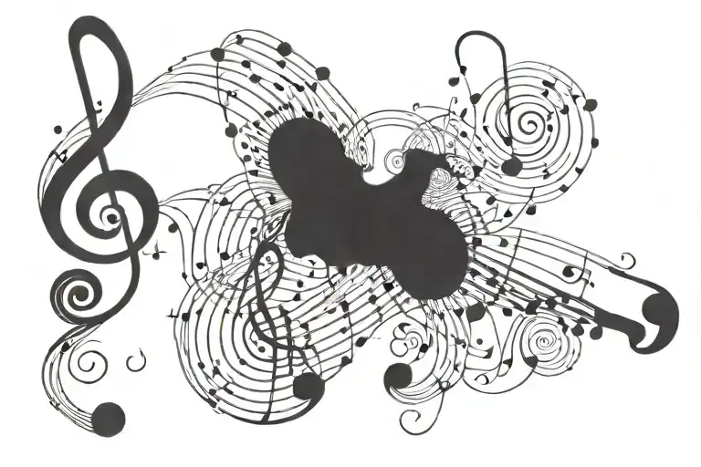 Abstract Music Design For Side Of Head