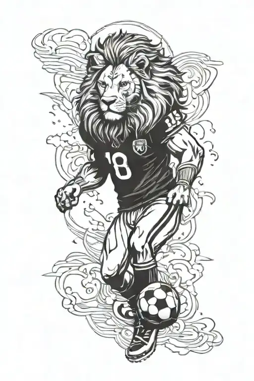 Football And Lion