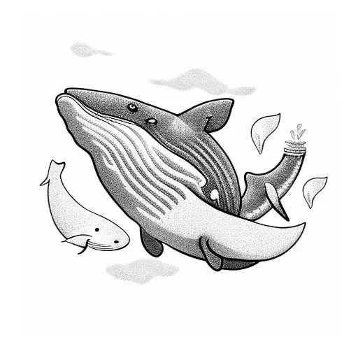 A Majestic Whale Swimming In The Ocean