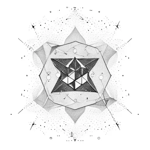 Galaxy With A Constellation Forming A Spiritual Symbol